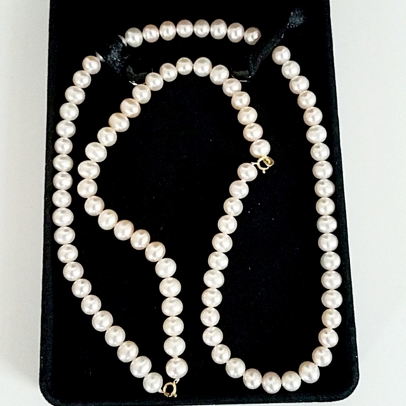 Freshwater pearls necklace. Ligiht Pink, New - Picture 2 of 7